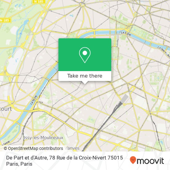 Mapa De Part et d'Autre, 78 Rue de la Croix-Nivert 75015 Paris