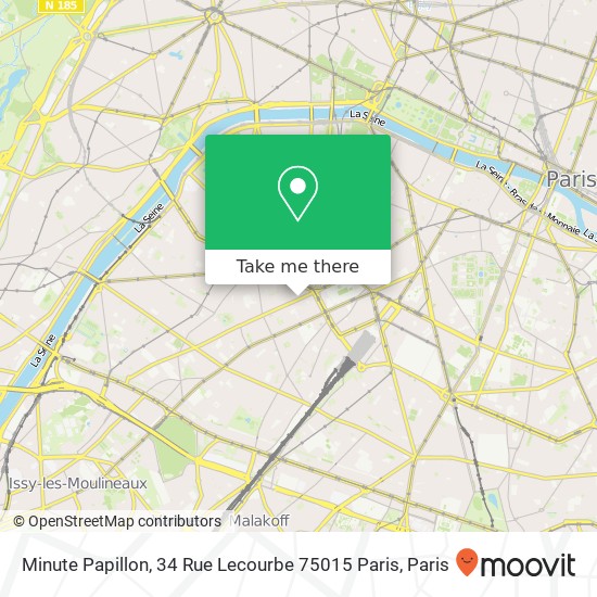 Mapa Minute Papillon, 34 Rue Lecourbe 75015 Paris