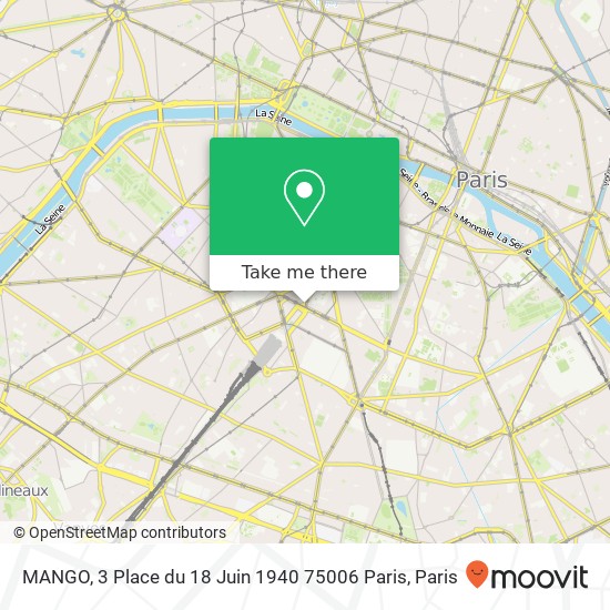 MANGO, 3 Place du 18 Juin 1940 75006 Paris map