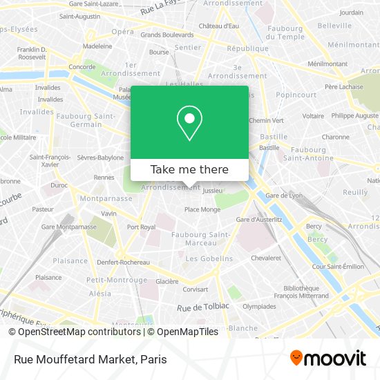 Mapa Rue Mouffetard Market