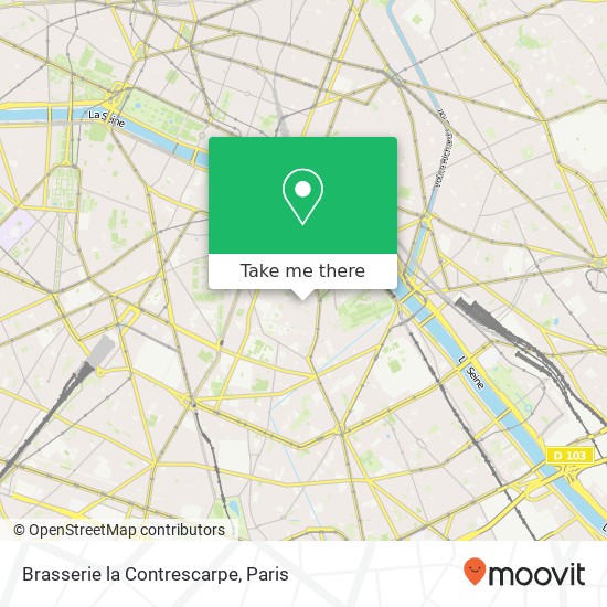 Mapa Brasserie la Contrescarpe, 51 Rue Lacépède 75005 Paris