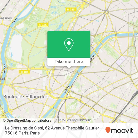 Mapa Le Dressing de Sissi, 62 Avenue Théophile Gautier 75016 Paris