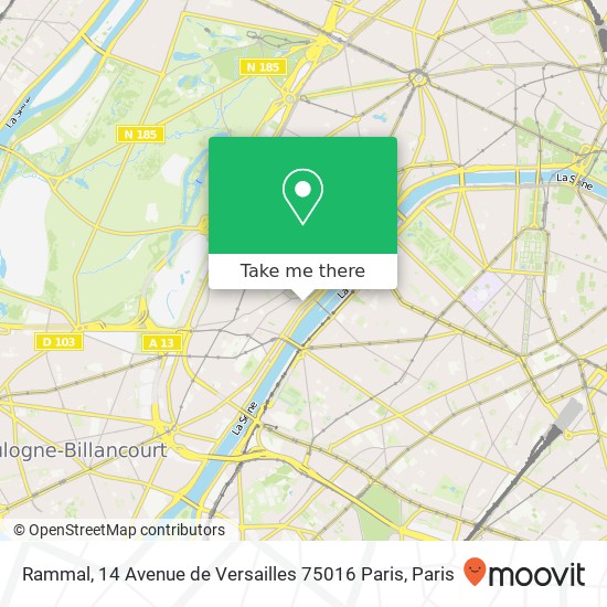 Rammal, 14 Avenue de Versailles 75016 Paris map