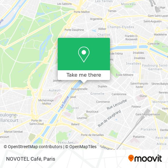 How to get to NOVOTEL Café in Paris by Bus, Metro, Train, RER or Light Rail