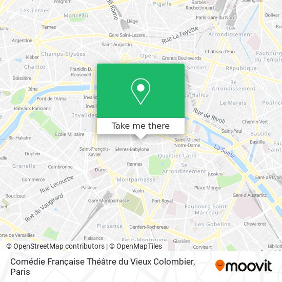 Comédie Française Théâtre du Vieux Colombier map