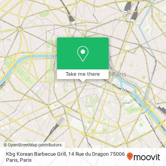 Kbg Korean Barbecue Grill, 14 Rue du Dragon 75006 Paris map