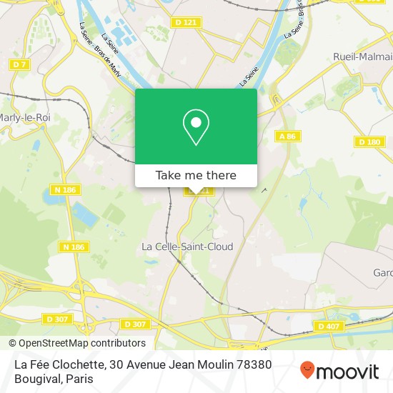 Mapa La Fée Clochette, 30 Avenue Jean Moulin 78380 Bougival