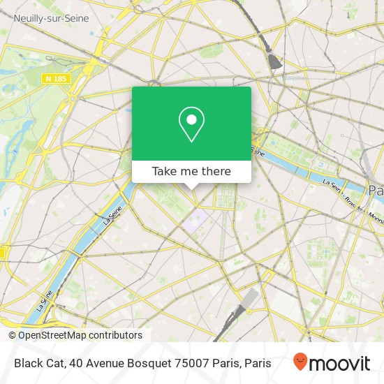 Mapa Black Cat, 40 Avenue Bosquet 75007 Paris