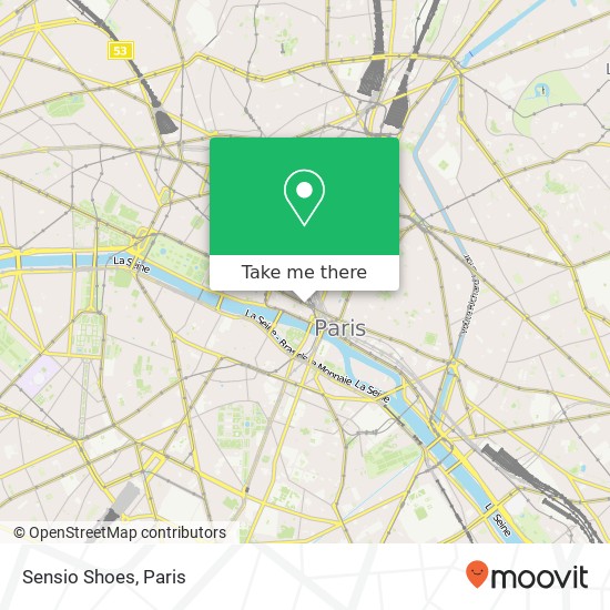 Mapa Sensio Shoes, 55 Rue de Rivoli 75001 Paris