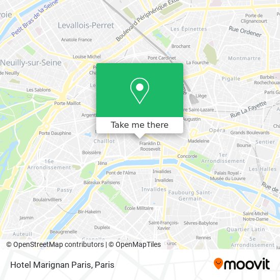 Mapa Hotel Marignan Paris