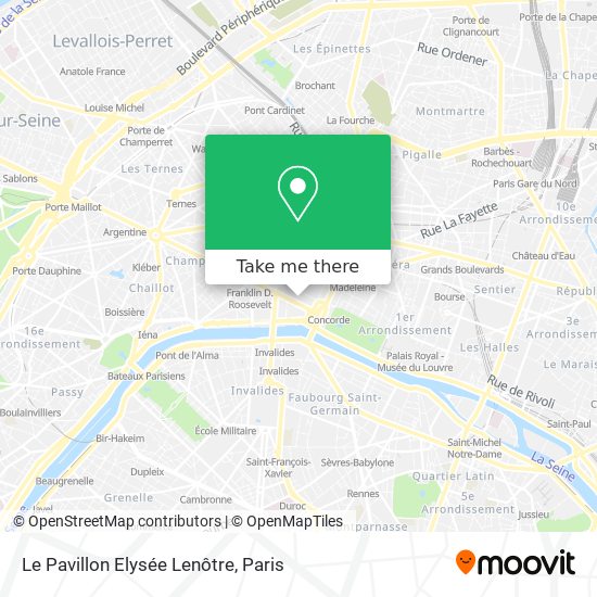 Le Pavillon Elysée Lenôtre map