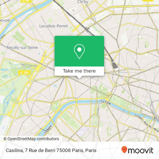 Casilina, 7 Rue de Berri 75008 Paris map