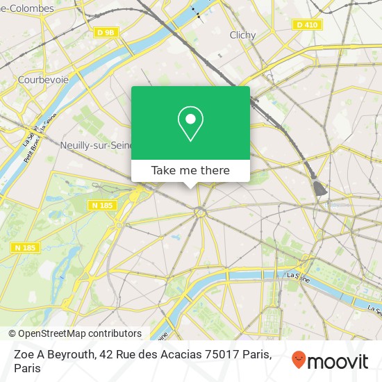 Zoe A Beyrouth, 42 Rue des Acacias 75017 Paris map