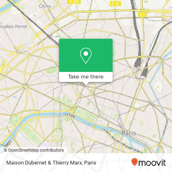 Mapa Maison Dubernet & Thierry Marx, Rue de Caumartin 75009 Paris