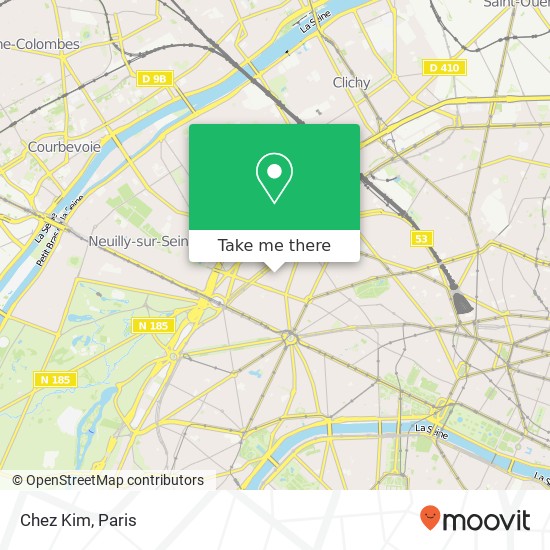 Mapa Chez Kim, 8 Rue Lebon 75017 Paris