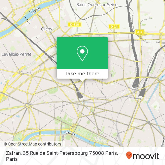 Mapa Zafran, 35 Rue de Saint-Petersbourg 75008 Paris