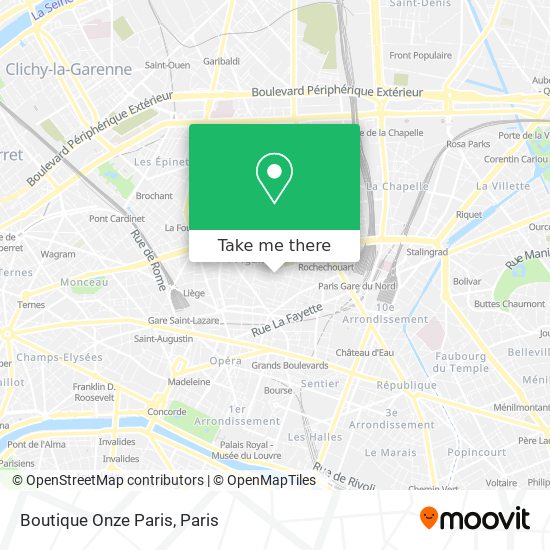 Boutique Onze Paris map