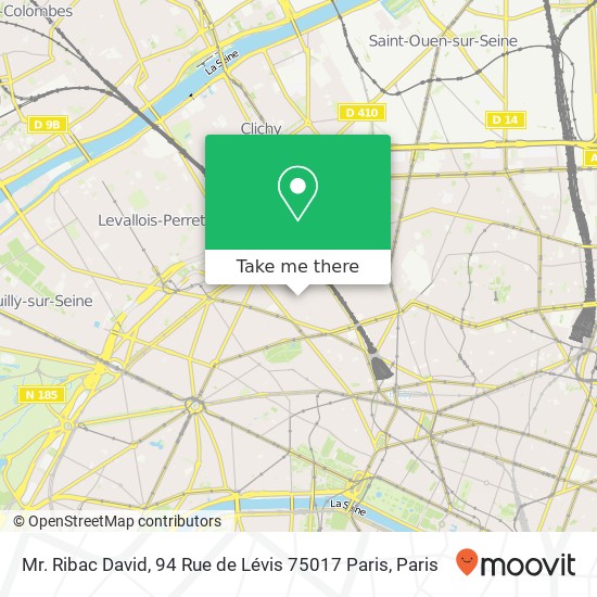 Mapa Mr. Ribac David, 94 Rue de Lévis 75017 Paris