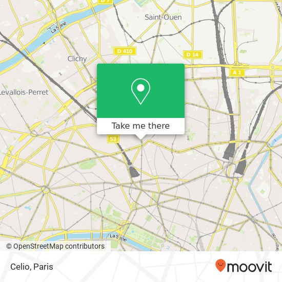 Mapa Celio, 9 Avenue de Clichy 75017 Paris