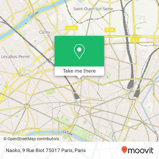 Mapa Naoko, 9 Rue Biot 75017 Paris