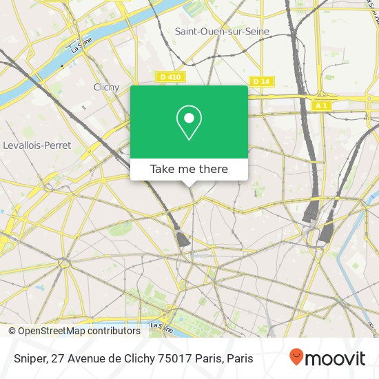 Mapa Sniper, 27 Avenue de Clichy 75017 Paris