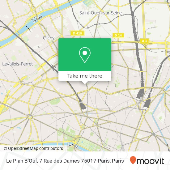 Mapa Le Plan B'Ouf, 7 Rue des Dames 75017 Paris