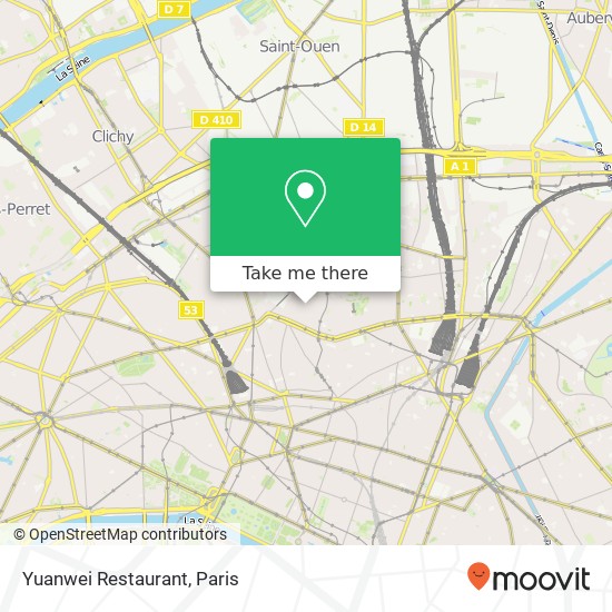 Yuanwei Restaurant, 8 Rue Aristide Bruant 75018 Paris map