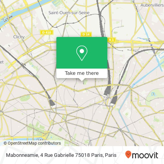 Mapa Mabonneamie, 4 Rue Gabrielle 75018 Paris