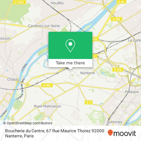 Mapa Boucherie du Centre, 67 Rue Maurice Thorez 92000 Nanterre