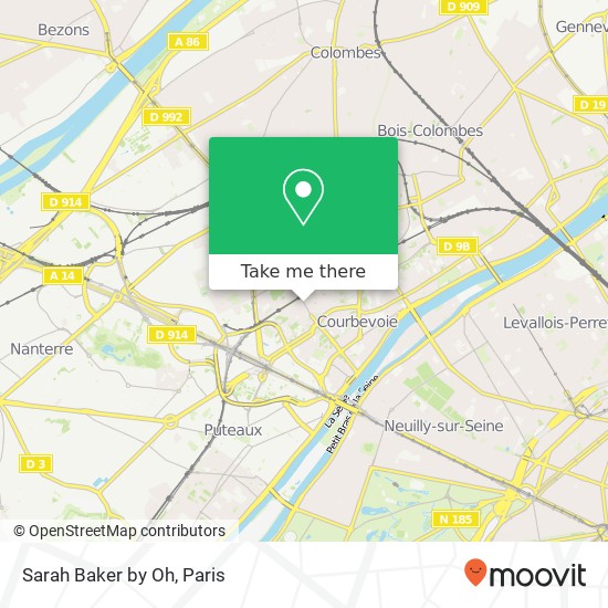 Mapa Sarah Baker by Oh, 75 Rue de Bezons 92400 Courbevoie