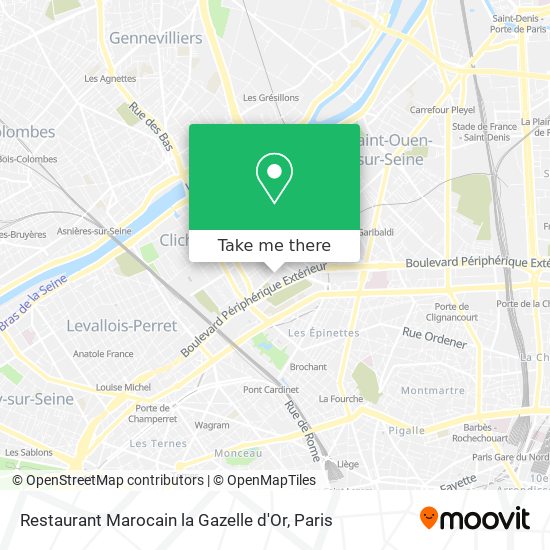 Mapa Restaurant Marocain la Gazelle d'Or