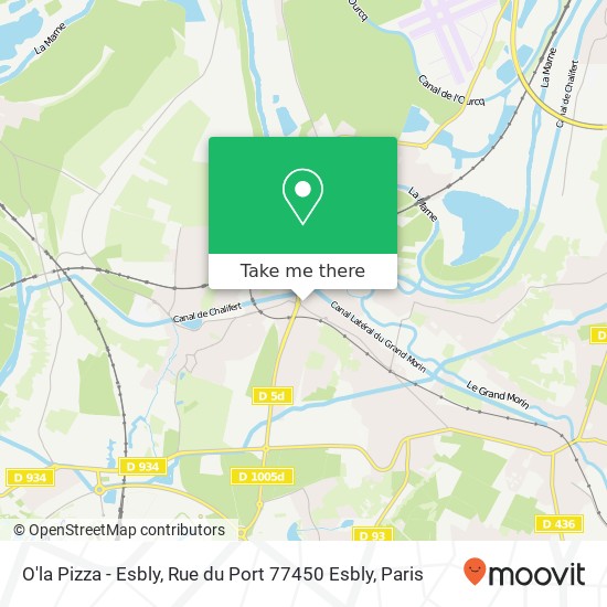 Mapa O'la Pizza - Esbly, Rue du Port 77450 Esbly