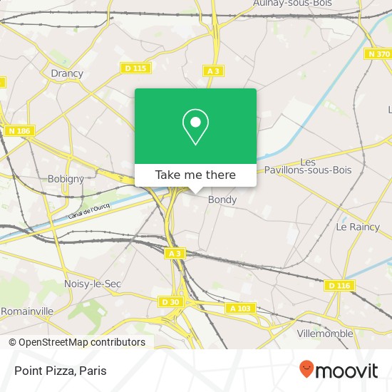 Point Pizza, 24 Rue Jules Guesde 93140 Bondy map