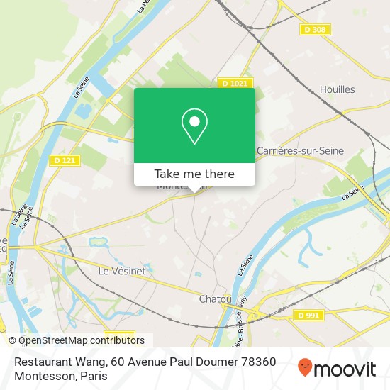 Mapa Restaurant Wang, 60 Avenue Paul Doumer 78360 Montesson