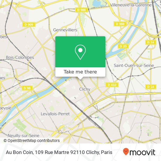 Au Bon Coin, 109 Rue Martre 92110 Clichy map