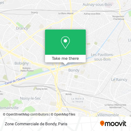 Zone Commerciale de Bondy map