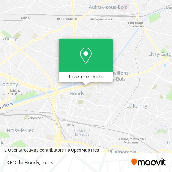 KFC de Bondy map