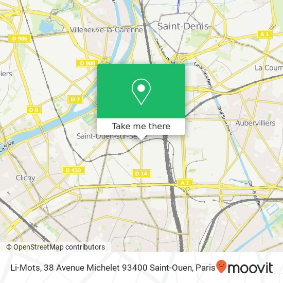 Mapa Li-Mots, 38 Avenue Michelet 93400 Saint-Ouen