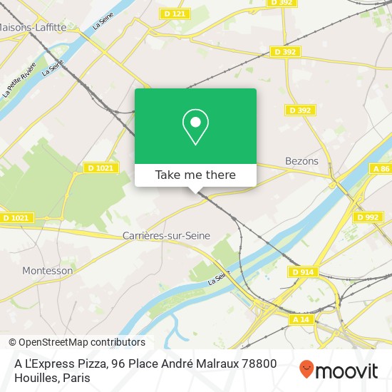 A L'Express Pizza, 96 Place André Malraux 78800 Houilles map