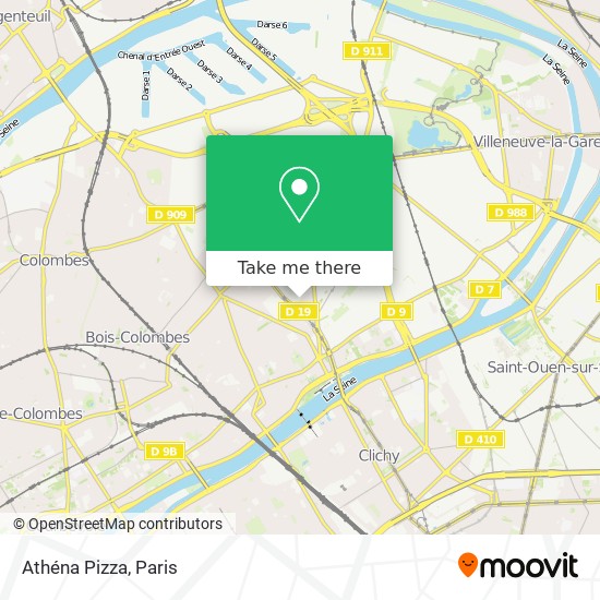 Athéna Pizza map