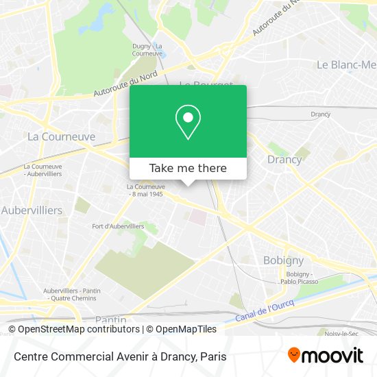 Centre Commercial Avenir à Drancy map