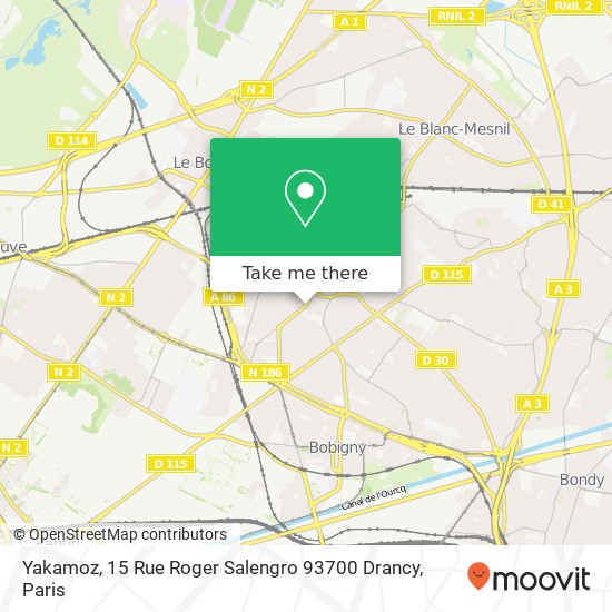 Mapa Yakamoz, 15 Rue Roger Salengro 93700 Drancy