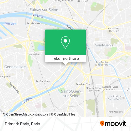 Mapa Primark Paris