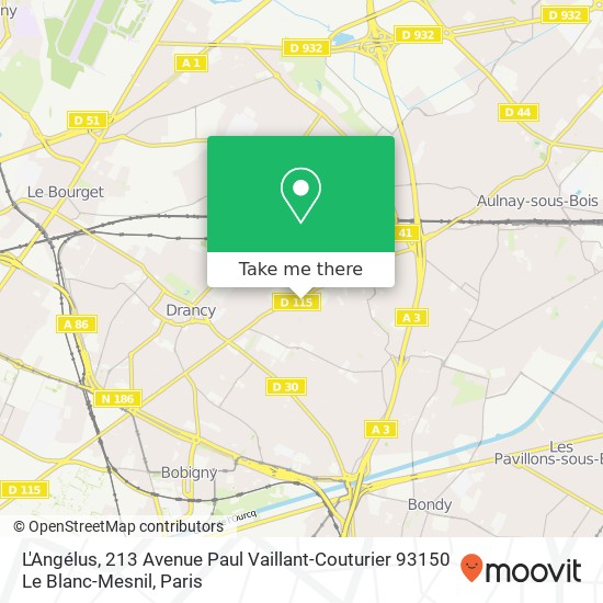 L'Angélus, 213 Avenue Paul Vaillant-Couturier 93150 Le Blanc-Mesnil map
