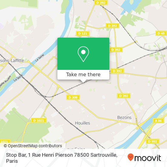Mapa Stop Bar, 1 Rue Henri Pierson 78500 Sartrouville