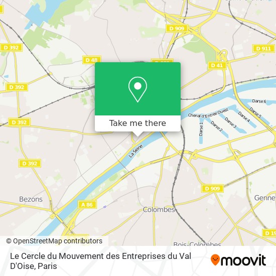 Mapa Le Cercle du Mouvement des Entreprises du Val D'Oise