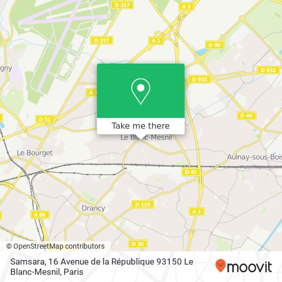 Mapa Samsara, 16 Avenue de la République 93150 Le Blanc-Mesnil