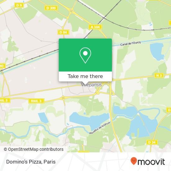 Mapa Domino's Pizza, 15 Rue Jean Jaurès 77270 Villeparisis