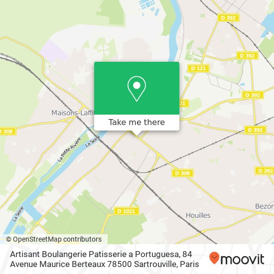 Mapa Artisant Boulangerie Patisserie a Portuguesa, 84 Avenue Maurice Berteaux 78500 Sartrouville