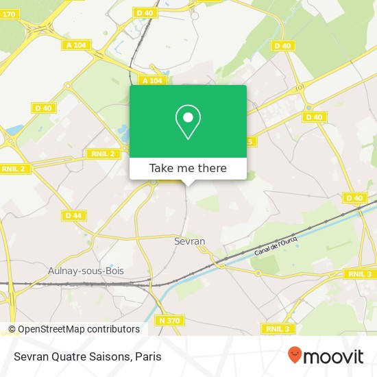 Sevran Quatre Saisons, Place François Truffaut 93270 Sevran map